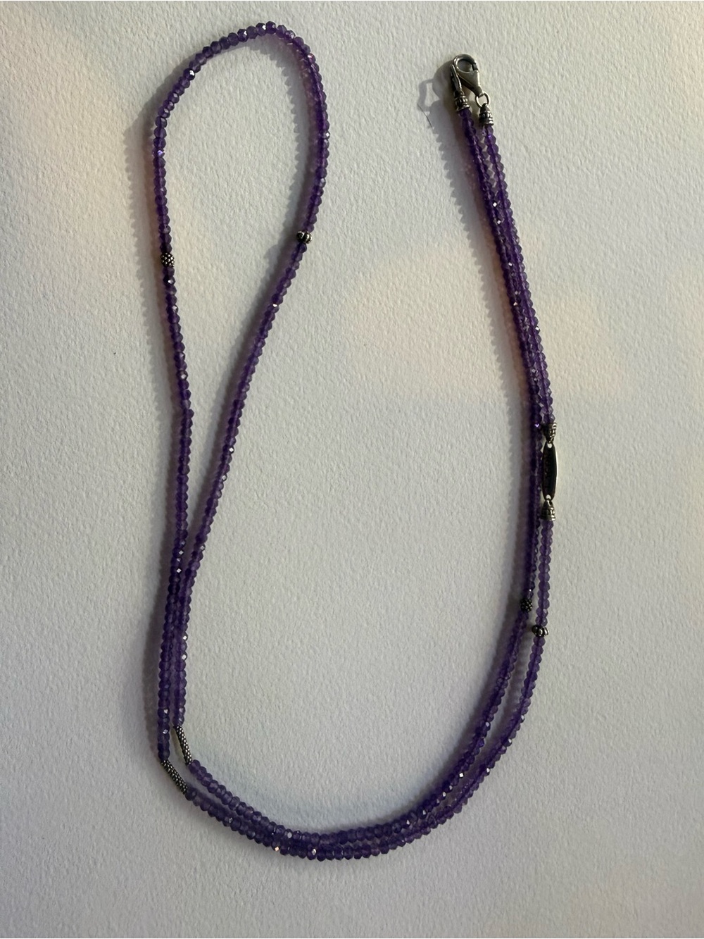 Lagos Amethyst caviar beaded necklace - Picture 2 of 10